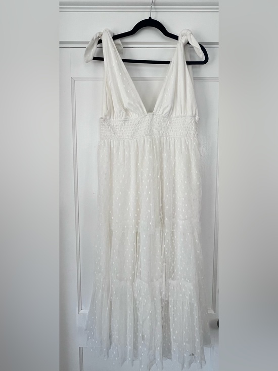 Lulus Dresses & Skirts - Lulu's Ivory Swiss Dot Tiered Maxi Skirt